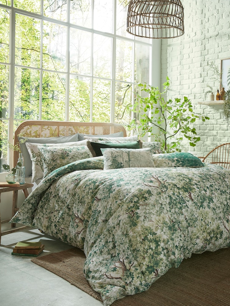 Graham & Brown Green Coppice Forest 100% Cotton Duvet Cover and Pillowcase Set - Image 2 of 7
