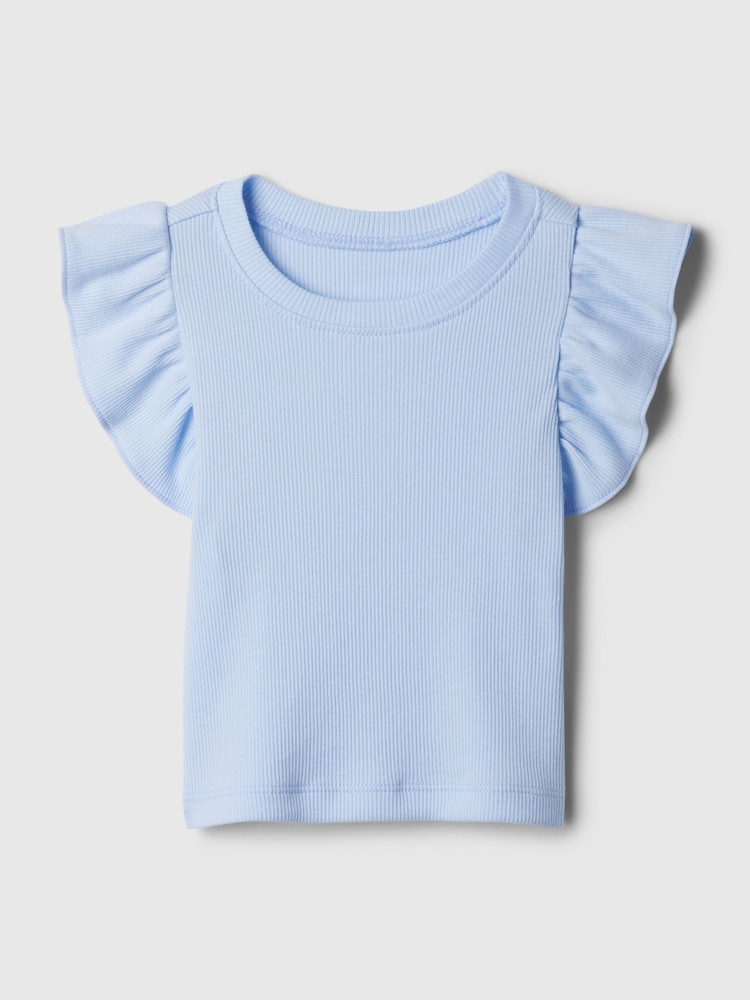 Gap Blue Ruffle Sleeve Crew Neck Short Sleeve T-Shirt (Newborn-5yrs) - Image 1 of 1