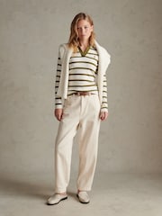 U.S. Polo Assn. Green Striped V-Neck Polo Top - Image 3 of 6