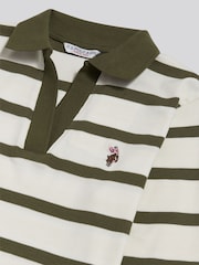 U.S. Polo Assn. Green Striped V-Neck Polo Top - Image 6 of 6