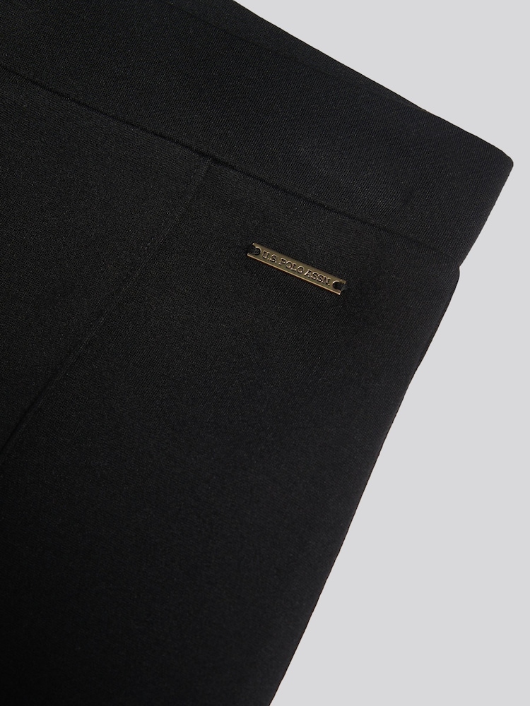 U.S. Polo Assn Black Pintuck Ponte Flare Leggings - Image 7 of 7 U.S. Polo Assn Black Pintuck Ponte Flare Leggings - Image 7 of 7