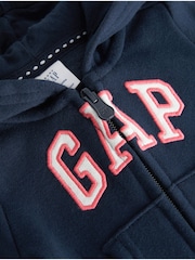 Gap Navy Blue Logo Arch Baby Zip Through Hoodie (Newborn-5yrs) - Image 7 of 9