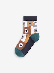 Brown Animal Stripe Cotton Rich Socks 7 Pack - Image 4 of 8