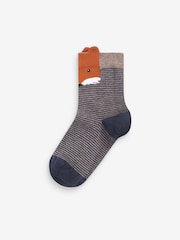 Brown Animal Stripe Cotton Rich Socks 7 Pack - Image 5 of 8
