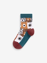 Brown Animal Stripe Cotton Rich Socks 7 Pack - Image 6 of 8