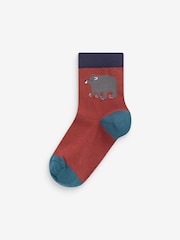 Brown Animal Stripe Cotton Rich Socks 7 Pack - Image 8 of 8