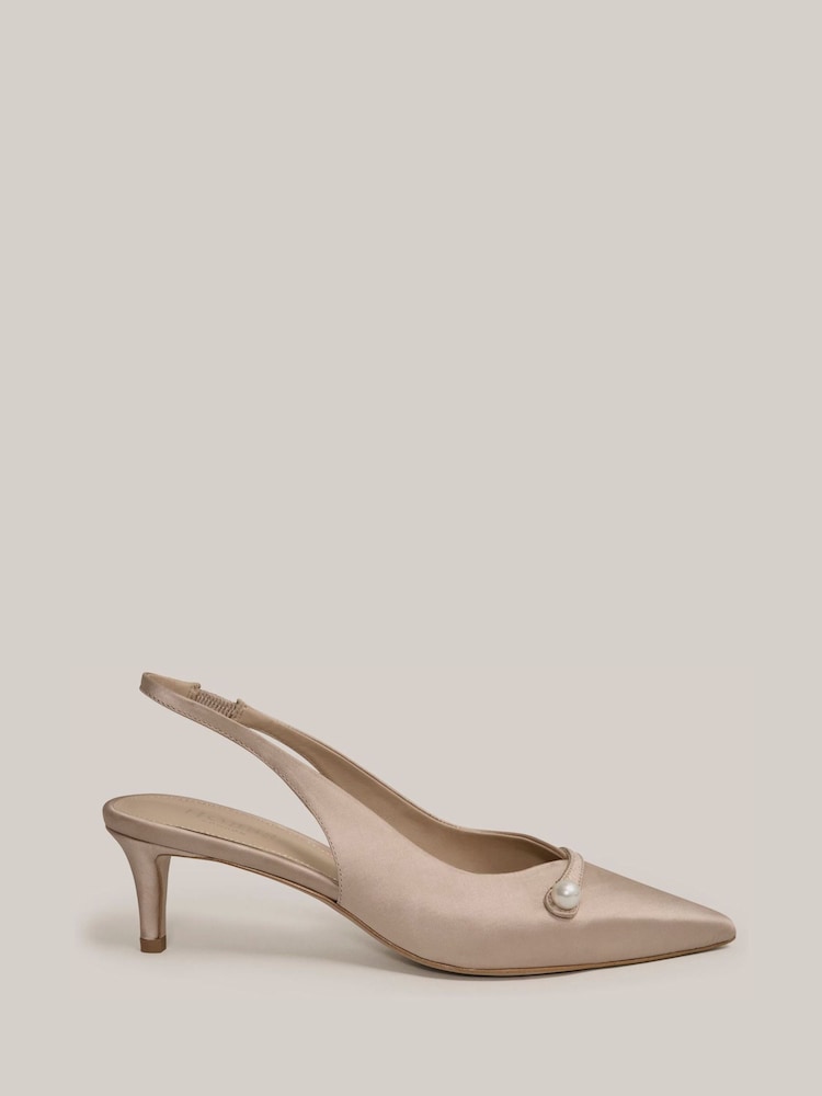 Hobbs Gold Serena Slingback Shoes - Image 1 of 4