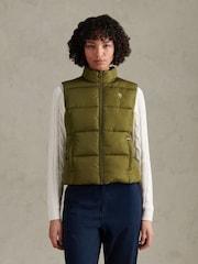 U.S. Polo Assn. Green Womens Lightweight Puffer Gilet - Image 1 of 11