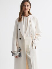 Reiss Grey/White Brompton Leather Double Strap Pouch Bag - Image 2 of 5