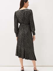 Phase Eight Black Clairette Asymmetric Sparkle Dress - Image 3 of 8