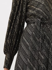 Phase Eight Black Clairette Asymmetric Sparkle Dress - Image 7 of 8