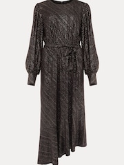 Phase Eight Black Clairette Asymmetric Sparkle Dress - Image 8 of 8