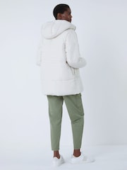 Roman White Padded Hooded Mid Length Coat - Image 3 of 5