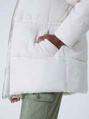 Roman White Padded Hooded Mid Length Coat - Image 5 of 5