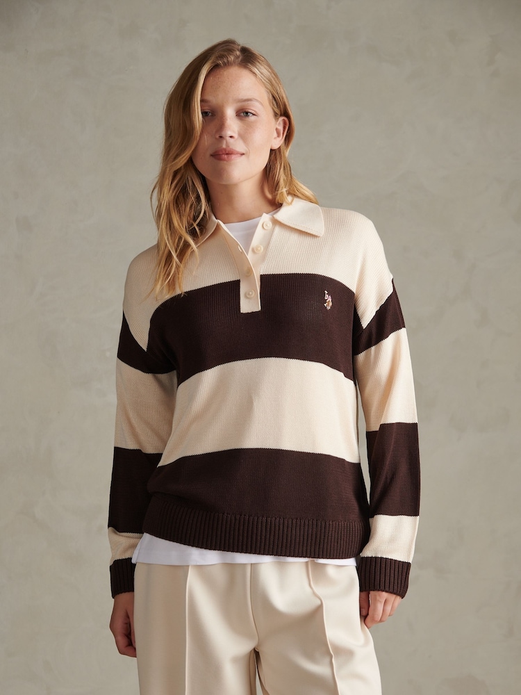 U.S. Polo Assn. Striped Knit Rugby Jumper - Bilde 1 av 6