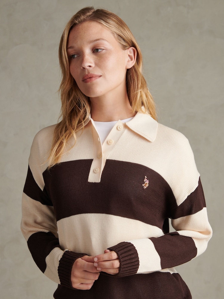 U.S. Polo Assn. Striped Knit Rugby Jumper - Bilde 2 av 6