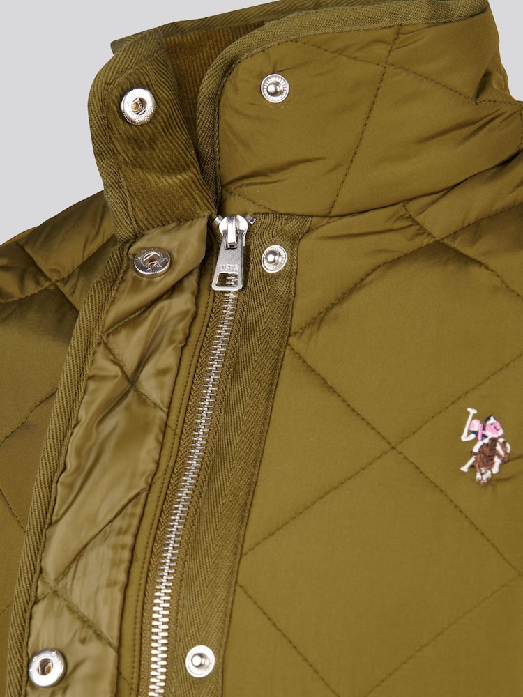 Grön - U.S. Polo Assn Diamantquiltad jacka - Bild 10 av 10