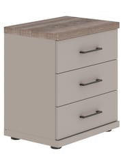 Wiemann Pebble Grey Truro 3 Drawer Bedside - Image 1 of 2