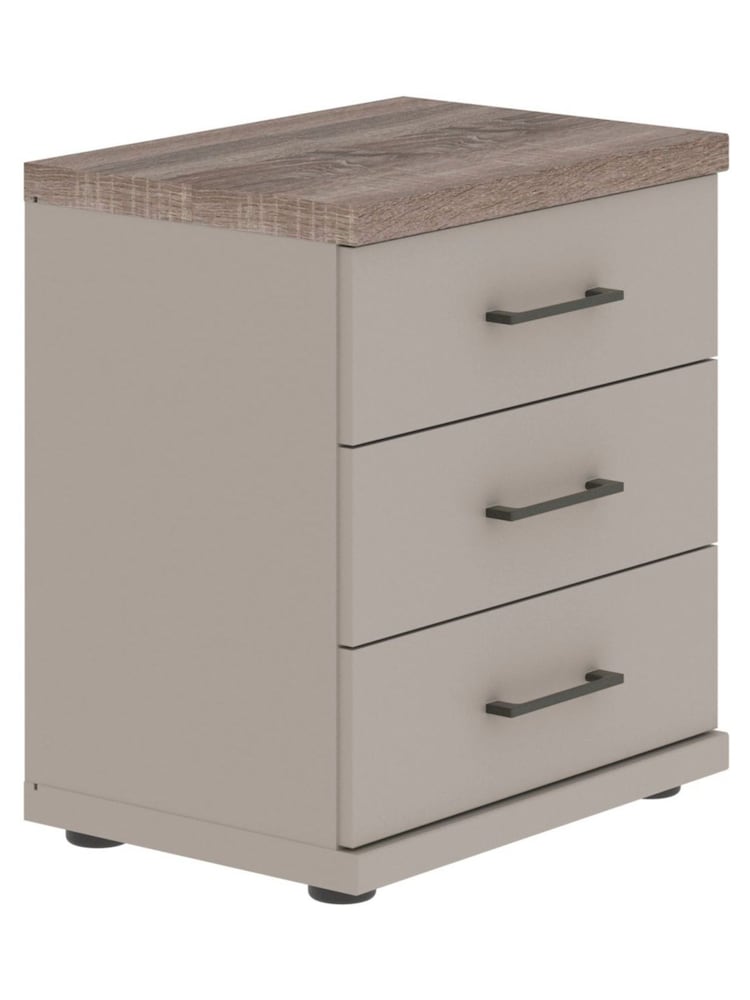 Wiemann Pebble Grey Truro 3 Drawer Bedside - Image 1 of 2