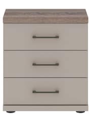 Wiemann Pebble Grey Truro 3 Drawer Bedside - Image 2 of 2
