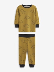 Citrine Yellow Dinosaur Snuggle Pyjamas 3 Pack (9mths-12yrs) - Image 2 of 6