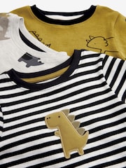 Citrine Yellow Dinosaur Snuggle Pyjamas 3 Pack (9mths-12yrs) - Image 5 of 6