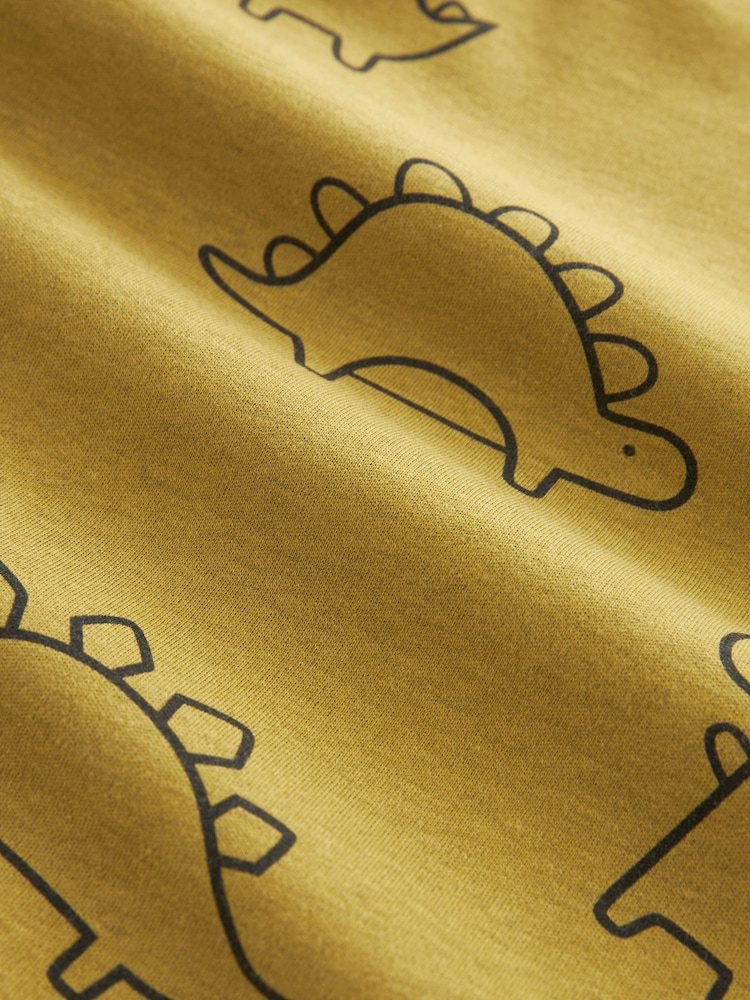 Citrine Yellow Dinosaur Snuggle Pyjamas 3 Pack (9mths-12yrs) - Image 6 of 6