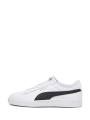 Puma White Black Smash 3.0 L Trainers - Image 2 of 8
