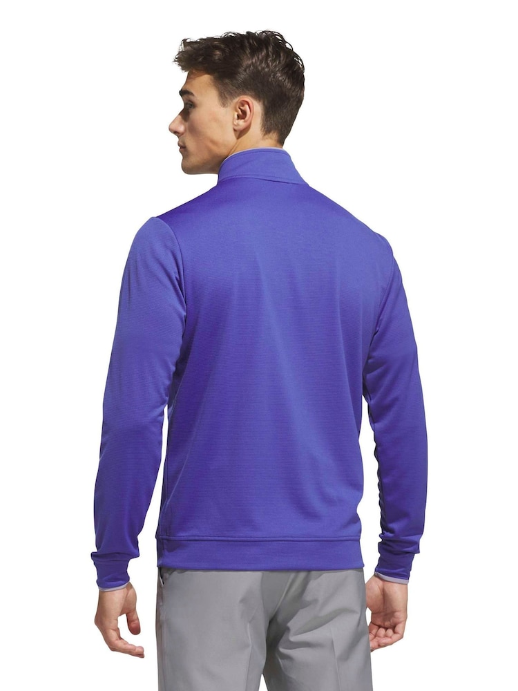 adidas Golf Blue Core Lightweight Quarter-Zip Sweatshirt - Image 2 of 6