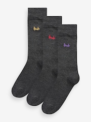 Pringle Grey Classic Bamboo  3 Pack Socks - Image 1 of 5
