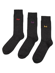 Pringle Grey Classic Bamboo  3 Pack Socks - Image 3 of 5