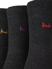Pringle Grey Classic Bamboo  3 Pack Socks - Image 5 of 5