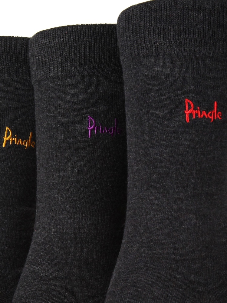 Pringle Grey Classic Bamboo  3 Pack Socks - Image 5 of 5