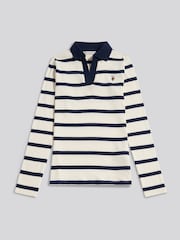 U.S. Polo Assn. Blue Striped V-Neck Polo Top - Image 1 of 2