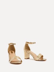 Linzi Gold Franki Open Toe Block Heels - Image 3 of 5