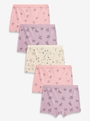 Pink/Lilac/Yellow Shorts 5 Pack (2-16yrs) - Image 1 of 5