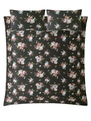 Graham & Brown Black Hague Fleurs 100% Cotton Duvet Cover and Pillowcase Set - Image 5 of 7
