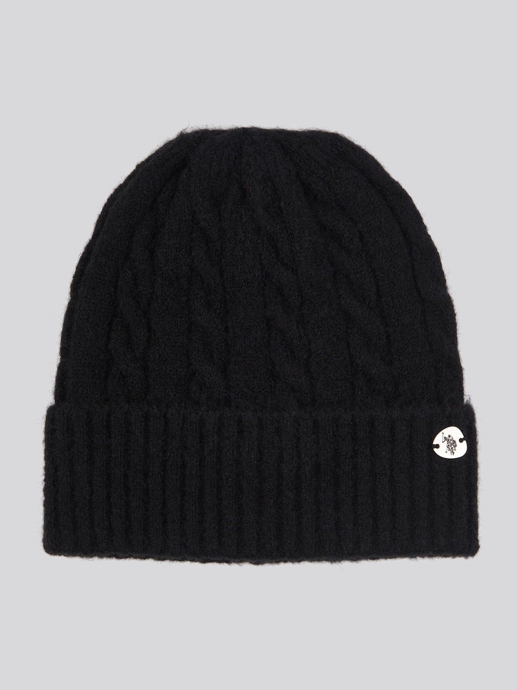 U.S. Polo Assn Black Signature Cable Knit Beanie - Image 1 of 3
