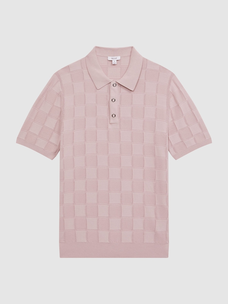 Reiss Soft Pink Blaze Cotton Press-Stud Polo T-Shirt - Image 2 of 5