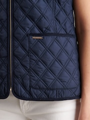 U.S. Polo Assn Blue Corduroy-Trim Quilted Hacking Gilet - Image 2 of 10