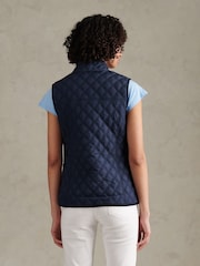 U.S. Polo Assn Blue Corduroy-Trim Quilted Hacking Gilet - Image 4 of 10