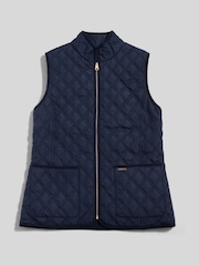 U.S. Polo Assn Blue Corduroy-Trim Quilted Hacking Gilet - Image 7 of 10
