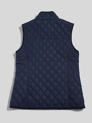 U.S. Polo Assn Blue Corduroy-Trim Quilted Hacking Gilet - Image 8 of 10