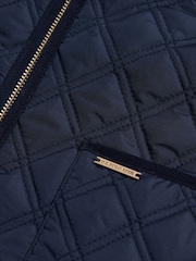 U.S. Polo Assn Blue Corduroy-Trim Quilted Hacking Gilet - Image 9 of 10