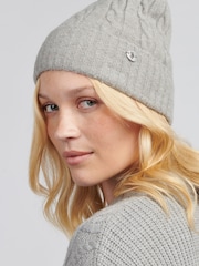 U.S. Polo Assn Grey Signature Cable Knit Beanie - Image 4 of 8