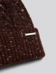 U.S. Polo Assn. Brown Cable Knit Bobble Beanie - Image 3 of 3