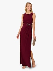 Adrianna Papell Red Studio Jersey Embellished Gown - Image 3 of 6
