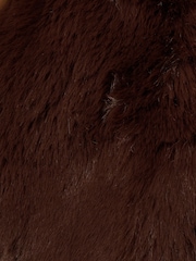 Adrianna Papell Brown Faux Fur Coverup Jacket - Image 6 of 6