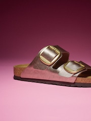 Birkenstock Bronze Arizona Birko-Flor Graceful Big Buckle Sandals - Image 3 of 7