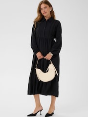 Kaffe Black KAgilda Balloon Sleeve Shirt Dress - Image 1 of 6